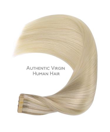 20pcs Real Hair Tape Extensions - 60cm Ash Blonde to Gold Blonde | Silky Straight Remy Invisible Skin Weft - Buy Online on SooperMarket.com
