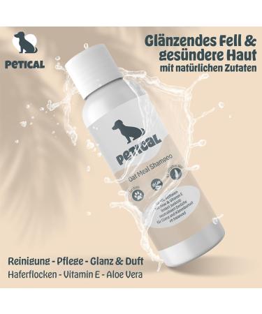 Petical Oatmeal Dog Shampoo - 100% Vegan pH-Neutral Aloe Vera & Vitamin E for All Fur Types | Anti-Itching & Odor Care - Buy Online on SooperMarket.com