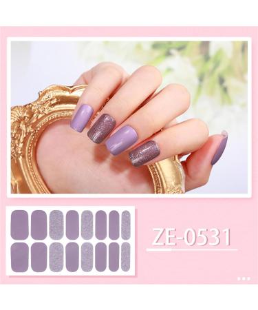 20 Pcs Semi Cured Gel Nail Strips With Soft Glossy Gel Finish Long Lasting Nail Wraps Glitter Gel Nail Stickers Convenient And Easy To Use Nail Sticker Ze0531 - Buy Online on SooperMarket.com