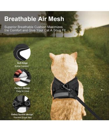 Buy Supet Cat Dishes & Soft Cat Vest with Leash for Kittens & Chihuahua - L Size Black - International Shipping Available - Buy Online on SooperMarket.com
