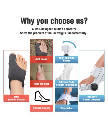 Tech Love Bunion Corrector & Toe Separator for Women and Men + 2 Fixed Straps - Buy Online on SooperMarket.com