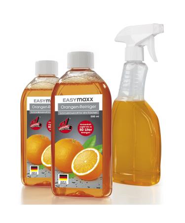 Easymaxx cleaning concentrate orange 2x500ml set with spray bottle |Results 100 liters of all -purpose cleaner |Effortless cleaning of all areasIdeal for hobs grill grates ovens and much more