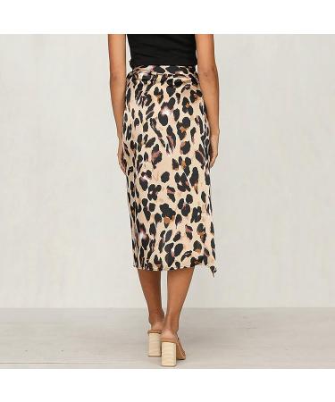 Sanahy Women's Boho Leopard High Low Split Skirt - M Brown - Buy Online on SooperMarket.com