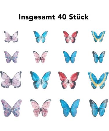 Shop 40 Edible Butterflies for Cake Decoration | Tortendeco Edible Tart Decorations - Buy Online on SooperMarket.com