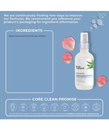 InstaNatural Organic Rose Water 4 fl oz - Alcohol-Free & Natural Skincare - Buy Online on SooperMarket.com