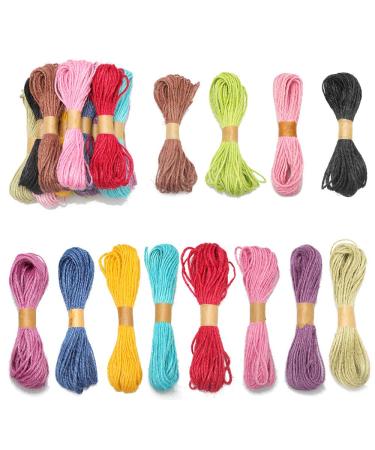 12 Colors Jute Twine for Crafts 131 Yards Packing Twine String for Gifts Wrapping Paper Tags Bundling Gardening DIY Making Projects(12 10.9 Yards)