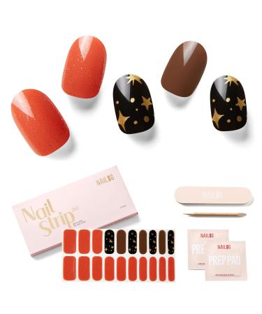 Nailog nail film self -adhesive 20PCs nail foils UV hardening long -lasting nail ticker for fingernails gel nail strip starter set gift for woman girlfriend mother's day gift sienna myth