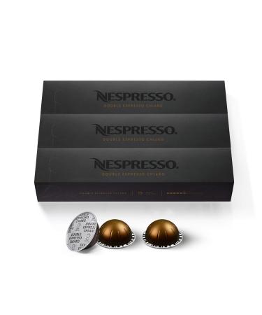 Nespresso Capsules VertuoLine Double Espresso Chiaro Medium Roast Espresso Coffee 30 Count Coffee Pods Brews 2.7 Ounce
