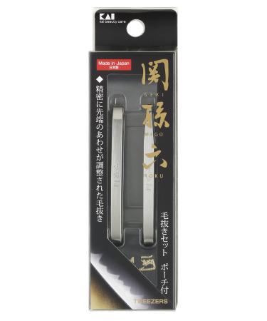 Kai Seki Magoroku Tweezers Set with Pouch Hc1834