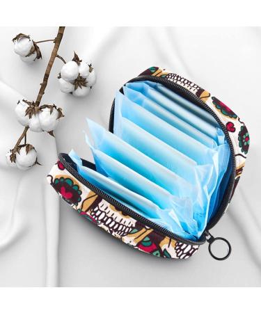 Vintage Skull Mexico Panty Liners - Small Period Bag for Purse | Menstrual Pads, Tampons & More | Multi-colored - Buy Online on SooperMarket.com