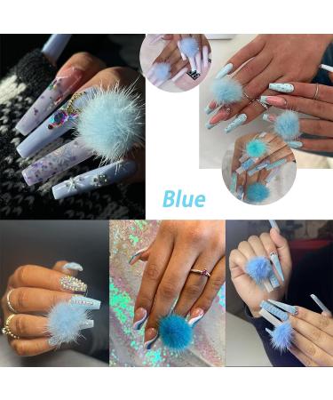12 PCS 3D Magnetic Fluff Balls Nail Charms - Colorful Pom Pom Nail Art Supplies for Acrylic Nails - Buy Online on SooperMarket.com