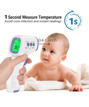 Digital No Touch Thermometer for Adults & Kids - Infrared Fever Alarm with Instant Accuracy - Purple - Buy Online on SooperMarket.com