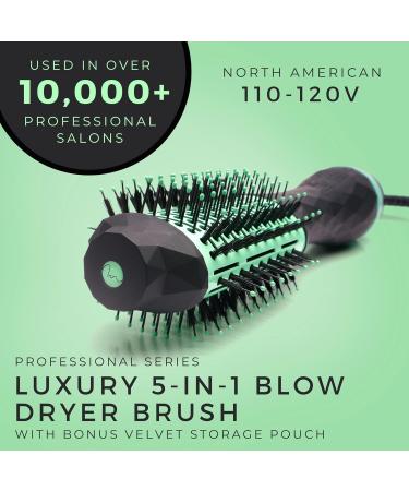 Buy MINT Professional 5-in-1 Ionic Hair Dryer Brush - Frizz Eliminating Black & Mint Green - Perfect for Fine & Thick Hair - Buy Online on SooperMarket.com