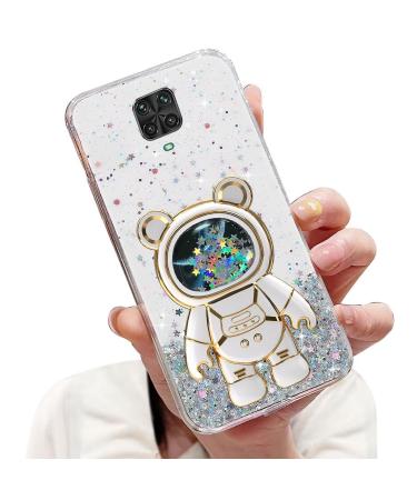 Tivenfezk Nadoli for Xiaomi Redmi Note 9 Pro Treibsand B r Astronaut Hidden Stand Shell cartoon glitter astronaut stand soft silicone bling mobile phone case.