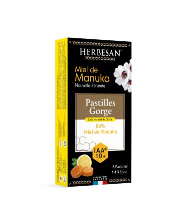 Herbesan Manuka Honey Lozenges Honey Lemon IAA 10+ 8 Lozenges Lemon flavouring