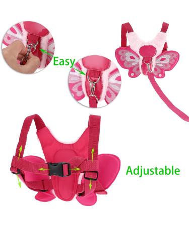 BTSKY Fluff Butterfly Baby Toddler Walking Harness with Safety Rein - Kids Anti-Lost Harness Leash Strap Belt Pink - Buy Online on SooperMarket.com