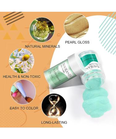 Saviland 24 Colors Nail Mica Powder - 10g Pigment Nail Powder for Gel Polish, Shimmer Acrylic & Poly Nails - DIY Color Nail Art - Buy Online on SooperMarket.com