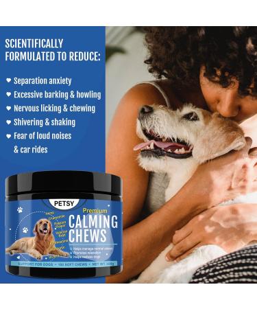 Organic Calming Dog Treats with Chamomile, Hemp Seed, Valerian, Passion Flower, Suntheanine & Melatonin - Duck Flavored Soft Chews (1 Tub) - Buy Online on SooperMarket.com