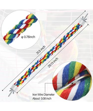 Bird Rope Spiral Perch - Ideal Climbing Rope for Parrots Budgies Cockatiels & Parakeets | 80cm with Metal Nut - Buy Online on SooperMarket.com