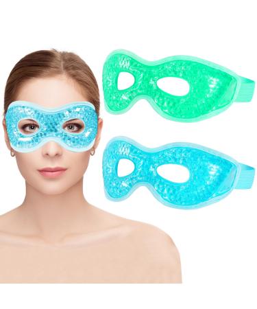 2 pieces of eye mask cooling eyes cooling pads reusable gel cool mask warm/cold therapy gel eye mask cooling for migraines swollen and tired eyes dry eyes