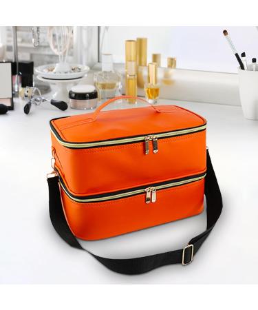 Folpus Nail Polish Organizer Nail Organizers Double Layer Nail Supplies Travel Nail Kits Nail Polish Storage Box Handbag for Home Orange - Buy Online on SooperMarket.com
