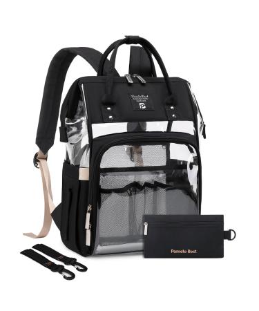 Pomelo Best Baby diaper backpack Stylish diaper bag Backpack with hook waterproof multifunctional large capacity backpack for on the way transparent