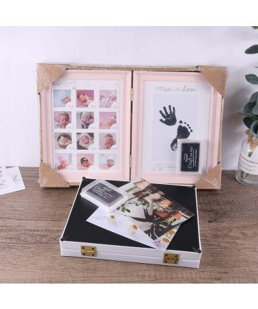 Mikytoper Baby Hand and Footprint Kit - Reusable Ink, Framed Photo Frame in Foldable Pink Design - Buy Online on SooperMarket.com