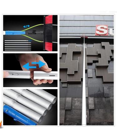 photovoltaic cleaner Window Cleaning Pole Window Cleaning Water-Fed Pole 30Ft Extendable Telesbrush Squeegee Attachment Window Professional Washer Kit 55cm Brush Head 6M/21FT - Buy Online on SooperMarket.com