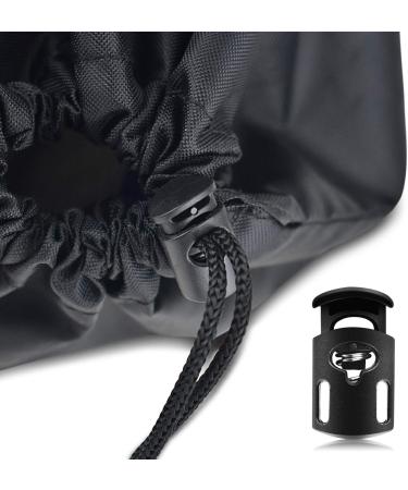 ERKOON 40 PCS Plastic Cord Locks End Spring Stopper Set for Drawstring Bags - Double-Hole and Single-Hole Black Fastener Slider - Buy Online on SooperMarket.com