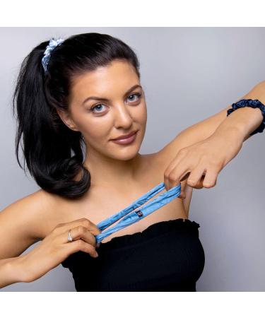 Buy Basic Sense Pure Mulberry Silk Hair Scrunchies - Small Pack of 3 for Women & Girls - Blue Assortment - Buy Online on SooperMarket.com