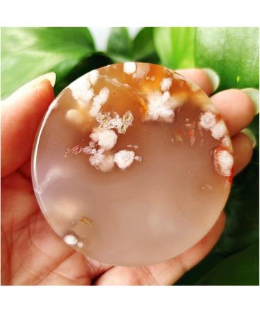 Natural Stone Cherry Blossom Agate Bracelet Heart Palm Stone Shaman Feng Shui Crystal Room Ornament Gemstones and Crystal (Color : 60-70g) - Buy Online on SooperMarket.com