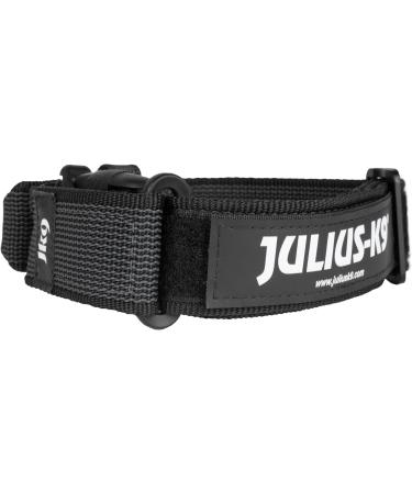 Julius-K9 Colour and Gray Fur Collar with Handle | Durable, Easy to Clean, Water Resistant | 40 mm (38-53 cm) Black-Gray | Safety Lock and Interchangeable Patch - Buy Online on SooperMarket.com
