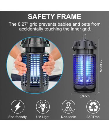 Meilen 20W/4000v Electric Bug Zapper - Portable Mosquito Killer Lamp for Indoor & Outdoor - Waterproof Fly Trap Insect Killer - Home, Backyard, Camp Site & Garden - Black - Buy Online on SooperMarket.com