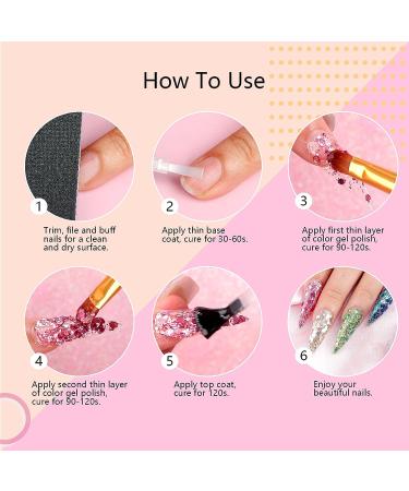 Saviland Glitter Gel Nail Polish Set - 6 Color Big Glitter Kit for Professional Manicure at Home - Buy Online on SooperMarket.com