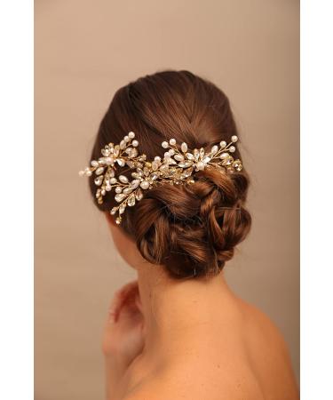 YERTTER 3pcs Gold Crystal Wedding Hair Pins Set - Rhinestone Clip for Bride, Bridesmaid, Flower Girl - Perfect for Updo, Bun, Prom, Party - Buy Online on SooperMarket.com