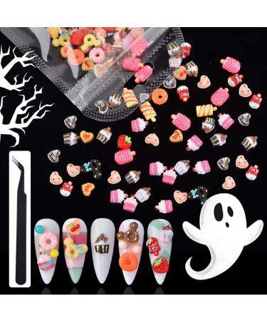 100Pcs Resin Candy Sweet Charms for DIY Nail Art Craft - Cute Slime Charms Beads for Ice Cream Design - Includes Tweezers - BAIYIYI - Buy Online on SooperMarket.com