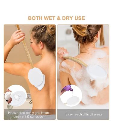 Lotion Applicator with 6 Replacement Heads - Long Handle Shower Back Scrubber for Men and Women - Professional Back Brush for Home Use - Buy Online on SooperMarket.com