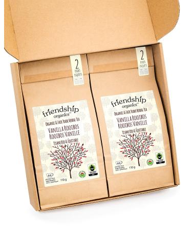 Friendship Organics Vanilla Rooibos Tea Bags Organic and Fair Trade Herbal 44 Count (Pack of 2)