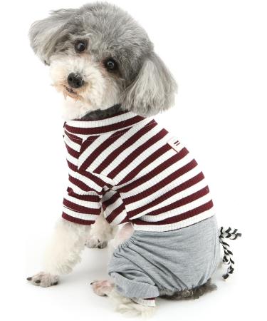 Ranphy Small Dog Stripe Jumpsuit Pajamas - Comfy Cotton Pet Clothes for Boys - Size XXL - Buy Online on SooperMarket.com