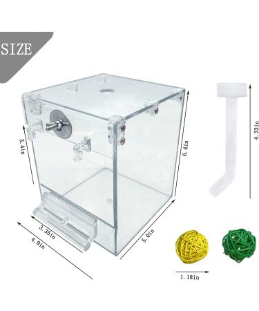PINVNBY Acrylic Parrot Bath Box - No-Leakage Bathtub for Cage - Hanging Tube Shower Box - Water Injector Balls - Toys for Small Pet Birds - Transparent (6 Pcs) - Buy Online on SooperMarket.com