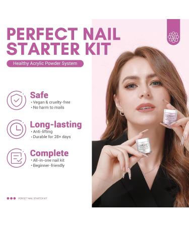 Saviland Acrylic Nail Kit with 3 Colors Powder & Liquid Set - Non-acid PH Bond, Top Gel, False Nails, Glue, and Forms - Complete Starter Kit for DIY Home Nail Art - Buy Online on SooperMarket.com