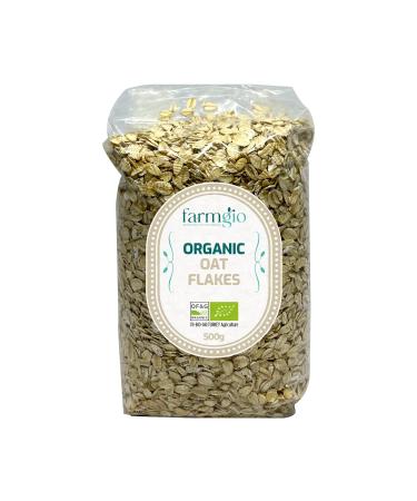 Farmgio Organic Oat Flakes 2 X (500 g) | Vegetarians & Vegans | Certified Organic Agriculture | ZERO Preservatives or Additives!