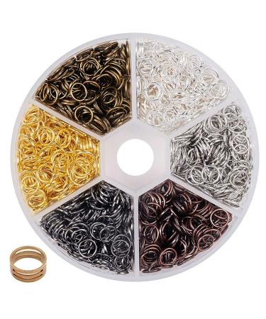 BEADNOVA 6mm Jump Rings for Keychains Assorted Colors Open Jump Rings for Jewelry Making (900Pcs) 6mm  900pcs