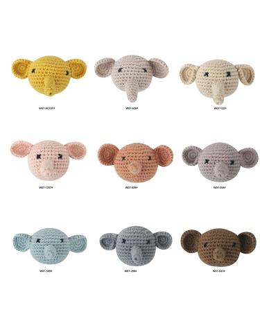 Mini Knitted Elephant Heads Pacifier Chain for Newborn Teething Toy - Buy Online on SooperMarket.com