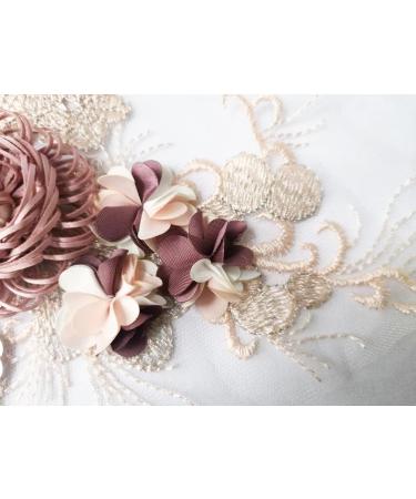 RUINUO 3D Lace Beads Flower Applique Patch - Handmade Floral Embroidered Sew On Patch for Wedding Dress - Colorful Rose Design - 1pcs - Buy Online on SooperMarket.com