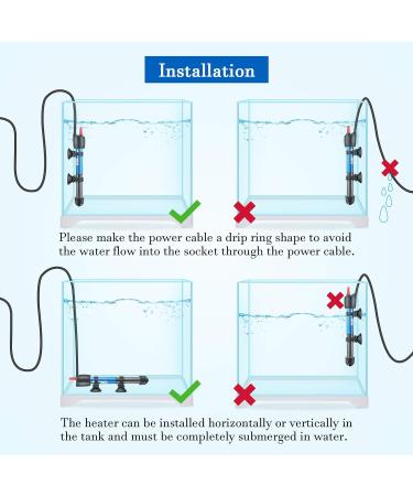 PYPABL Aquarium Heater Submersible Glass Heater 50W for 15-55L Fish and Turtle Tank - Buy Online on SooperMarket.com
