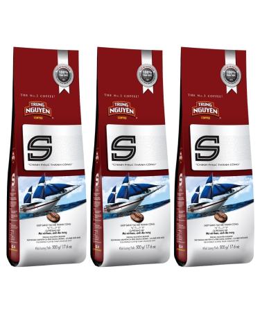 CNMART Trung Nguyen S Blend - Rich and Aromatic Flavour Vietnamese Ground Coffee 500g (Pack of 3)