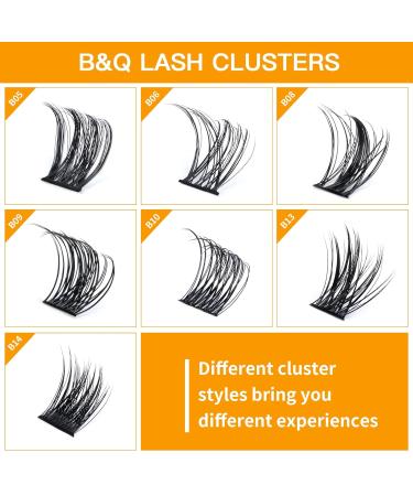 72 PCS B & Q DIY Individual Eyelashes - Reusable Wispy Fluffy Eyelash Extensions for Beginners (B20 D-8-16 Mix) - Buy Online on SooperMarket.com