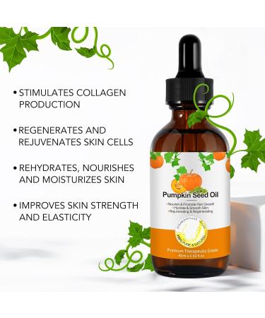 NUEDSFXO Pumpkin Seed Oil for Hair Growth 100% Pure Natural Pumpkin Seed Oil for Face Hair Skin Care Eyebrow & Eyelash Growth Improve Hair Loss & Nourishes Scalp for Women & Men 60ml - Buy Online on SooperMarket.com