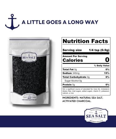 Hawaiian Black Lava Sea Salt - 14 oz Bag | Sal Negra for Cooking & Cocktails | Sea Salt Superstore - Buy Online on SooperMarket.com